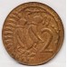 NEW ZEALAND 1967 . TWO 2 CENTS COIN . ERROR . THIN PLANCHET